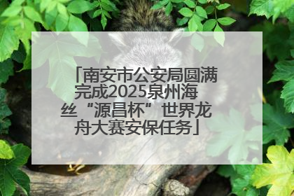 南安市公安局圆满完成2025泉州海丝“源昌杯”世界龙舟大赛安保任务