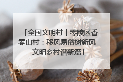 全国文明村丨零陵区香零山村：移风易俗树新风 文明乡村谱新篇