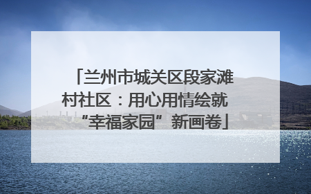 兰州市城关区段家滩村社区：用心用情绘就“幸福家园”新画卷