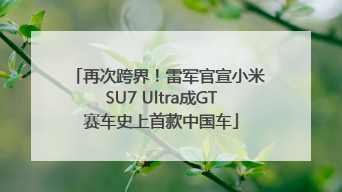 再次跨界！雷军官宣小米SU7 Ultra成GT赛车史上首款中国车