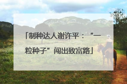 制种达人谢许平：“一粒种子”闯出致富路