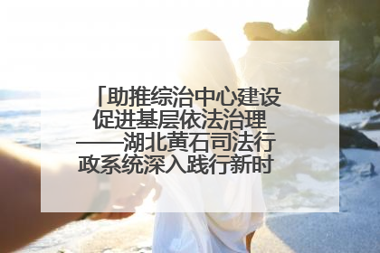 助推综治中心建设 促进基层依法治理——湖北黄石司法行政系统深入践行新时代枫桥经验