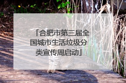 合肥市第三届全国城市生活垃圾分类宣传周启动