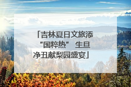 吉林夏日文旅添“国粹热” 生旦净丑献梨园盛宴