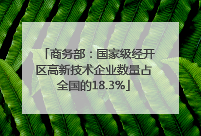 商务部：国家级经开区高新技术企业数量占全国的18.3%