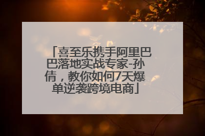 喜至乐携手阿里巴巴落地实战专家-孙倩，教你如何7天爆单逆袭跨境电商