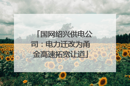 国网绍兴供电公司：电力迁改为甬金高速拓宽让道