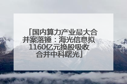 国内算力产业最大合并案落锤：海光信息拟1160亿元换股吸收合并中科曙光
