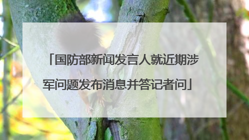 国防部新闻发言人就近期涉军问题发布消息并答记者问