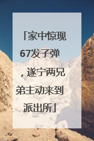 家中惊现67发子弹，遂宁两兄弟主动来到派出所