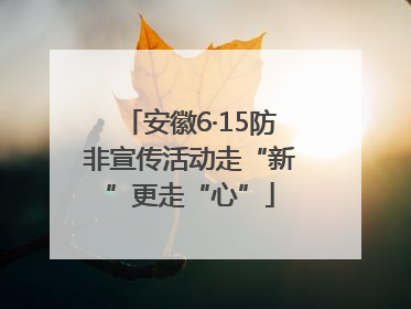 安徽6·15防非宣传活动走“新”更走“心”