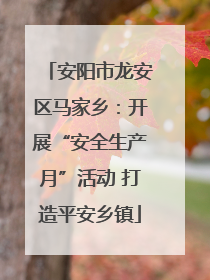 安阳市龙安区马家乡：开展“安全生产月”活动 打造平安乡镇