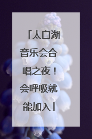 太白湖音乐会合唱之夜！会呼吸就能加入