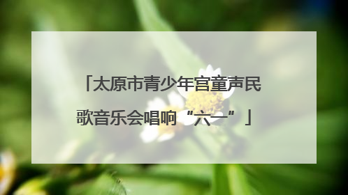 太原市青少年宫童声民歌音乐会唱响“六一”