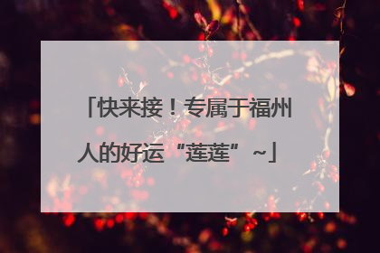 快来接！专属于福州人的好运“莲莲”~