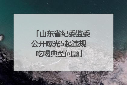 山东省纪委监委公开曝光5起违规吃喝典型问题