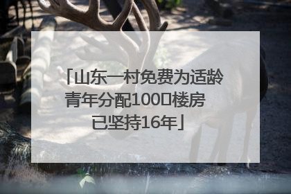 山东一村免费为适龄青年分配100㎡楼房 已坚持16年
