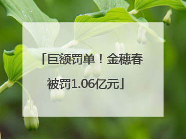 巨额罚单！金穗春被罚1.06亿元