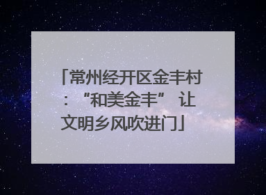 常州经开区金丰村：“和美金丰” 让文明乡风吹进门
