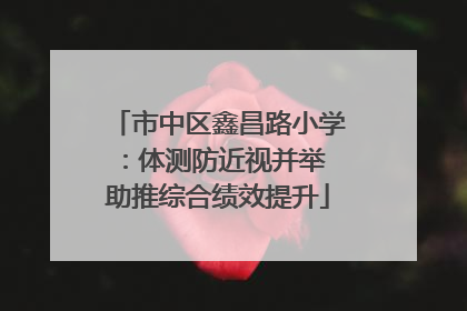 市中区鑫昌路小学：体测防近视并举 助推综合绩效提升