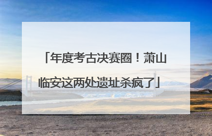 年度考古决赛圈！萧山临安这两处遗址杀疯了