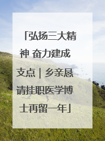 弘扬三大精神 奋力建成支点｜乡亲恳请挂职医学博士再留一年