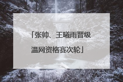 张帅、王曦雨晋级温网资格赛次轮