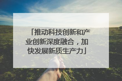 推动科技创新和产业创新深度融合，加快发展新质生产力