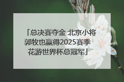 总决赛夺金 北京小将郭牧也赢得2025赛季花游世界杯总冠军