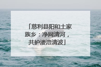 慈利县阳和土家族乡：净网清河，共护溇澧清波