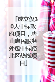 成立仅30天中标政府项目，唐山惠民服务外包中标路北区热线项目
