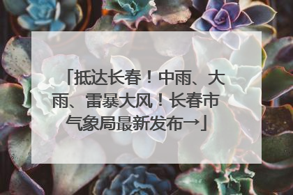 抵达长春！中雨、大雨、雷暴大风！长春市气象局最新发布→