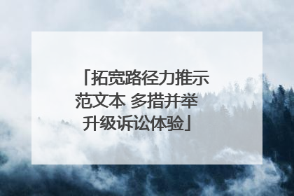 拓宽路径力推示范文本 多措并举升级诉讼体验