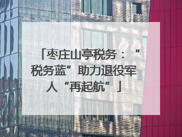 枣庄山亭税务：“税务蓝”助力退役军人“再起航”