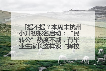 摇不摇？本周末杭州小升初报名启动：“民转公”热度不减，有毕业生家长这样谈“择校真相”……