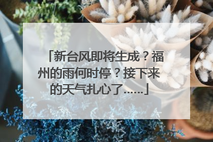 新台风即将生成？福州的雨何时停？接下来的天气扎心了……