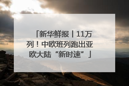 新华鲜报丨11万列！中欧班列跑出亚欧大陆“新时速”