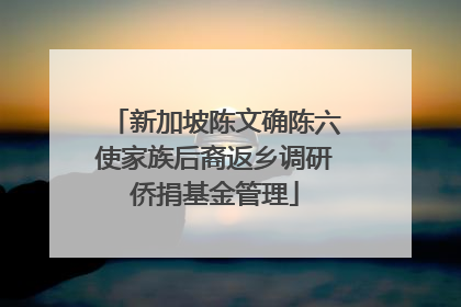 新加坡陈文确陈六使家族后裔返乡调研侨捐基金管理