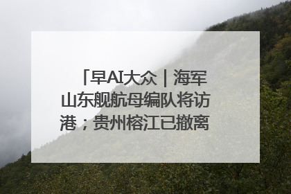 早AI大众｜海军山东舰航母编队将访港；贵州榕江已撤离转移群众超4万人