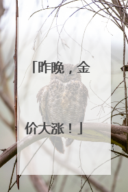 昨晚，金价大涨！