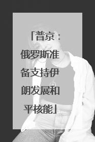 普京：俄罗斯准备支持伊朗发展和平核能
