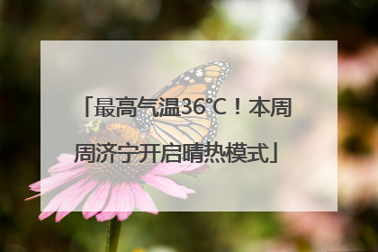 最高气温36℃！本周周济宁开启晴热模式