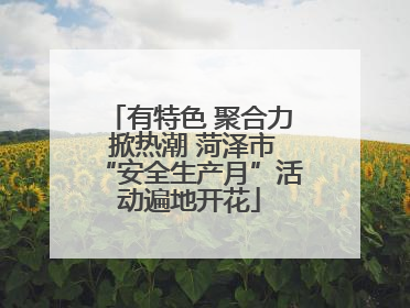 有特色 聚合力 掀热潮 菏泽市“安全生产月”活动遍地开花