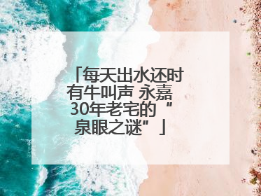 每天出水还时有牛叫声 永嘉30年老宅的“泉眼之谜”