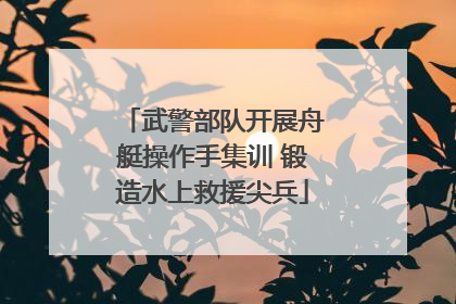 武警部队开展舟艇操作手集训 锻造水上救援尖兵