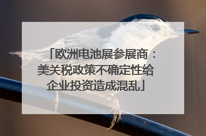 欧洲电池展参展商：美关税政策不确定性给企业投资造成混乱