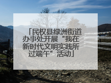 民权县绿洲街道办事处开展“我在新时代文明实践所过端午”活动