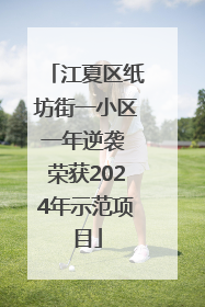 江夏区纸坊街一小区一年逆袭 荣获2024年示范项目