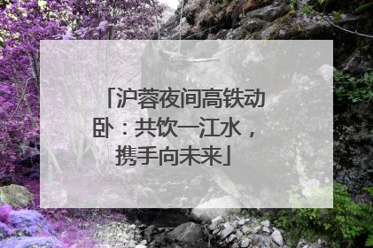 沪蓉夜间高铁动卧：共饮一江水，携手向未来