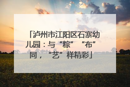 泸州市江阳区石寨幼儿园：与“粽”“布”同，“艺”样精彩